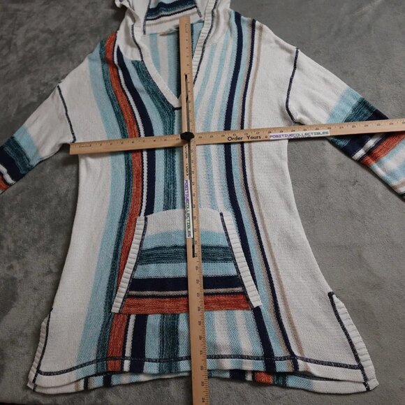 Soft Surroundings Hoodie Sweater Women's 1X Multicolor Striped 3/4 Sleeve Casual - Picture 6 of 9